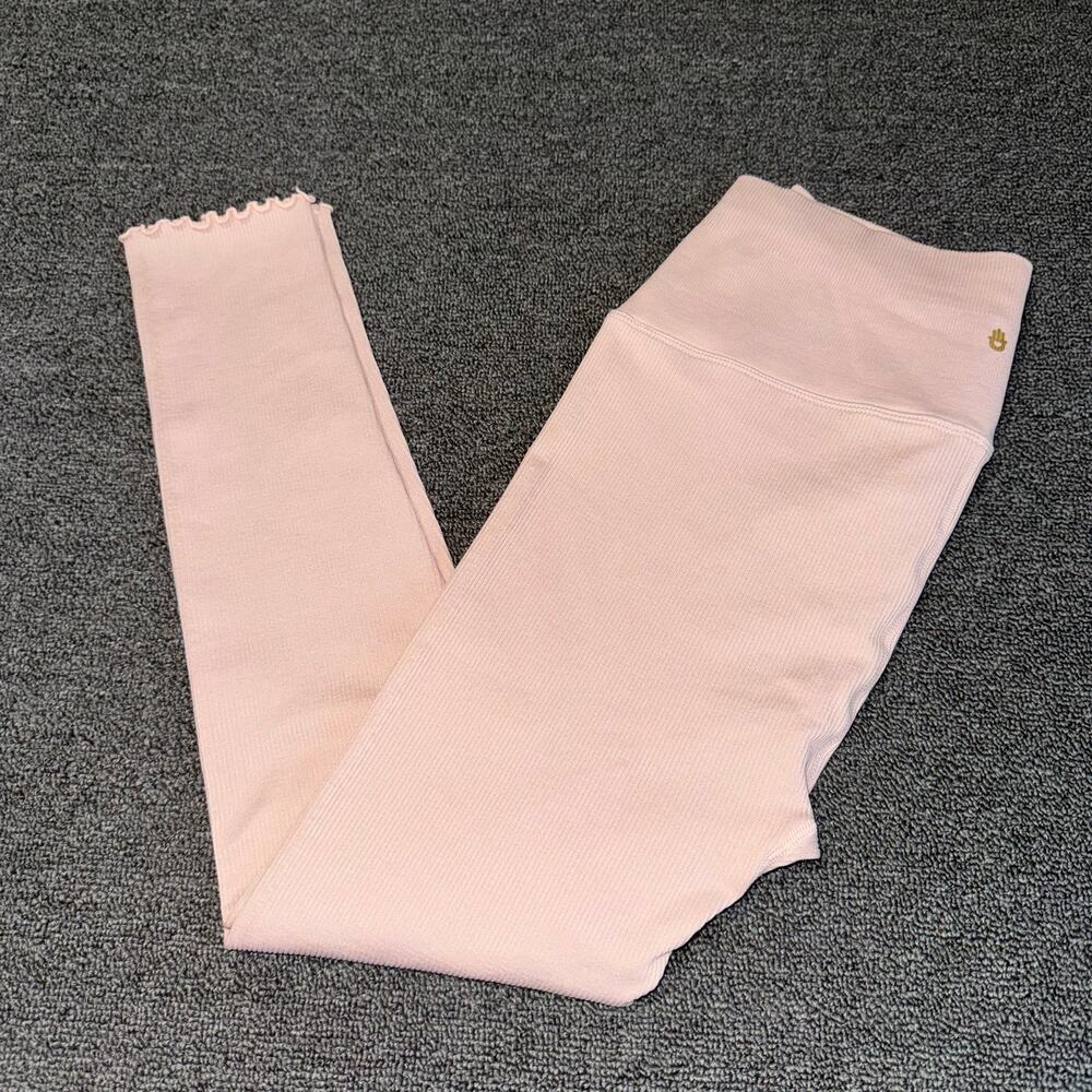 Spiritual Gangster Love Sculpt Seamless 7/8 Ruffle Leggings Pink Women's M/L